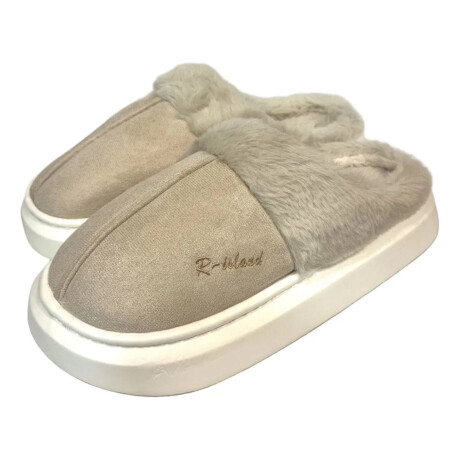 Set Invierno Pantuflas Gamuza + Calienta Cama 1Pza HTS Beige
