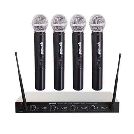 MICROFONO INALAMBRICO GEMINI UHF04MS1234 4 MICROS MICROFONO INALAMBRICO GEMINI UHF04MS1234 4 MICROS