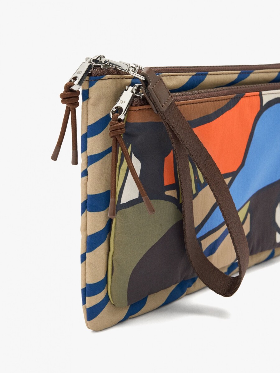 Bolsa Multiusos Estampada De Nylon multicolor
