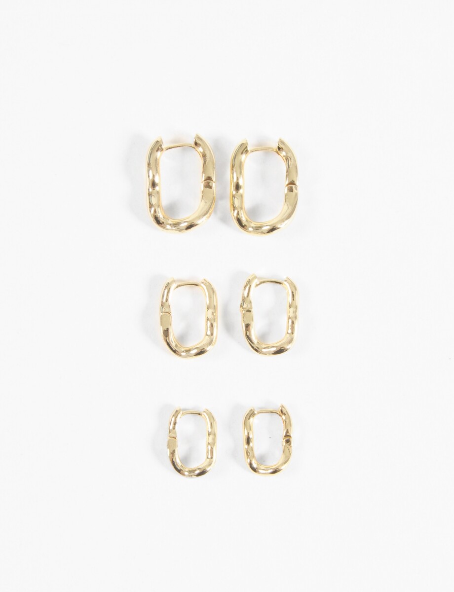 Set de aros irregulares - dorado 
