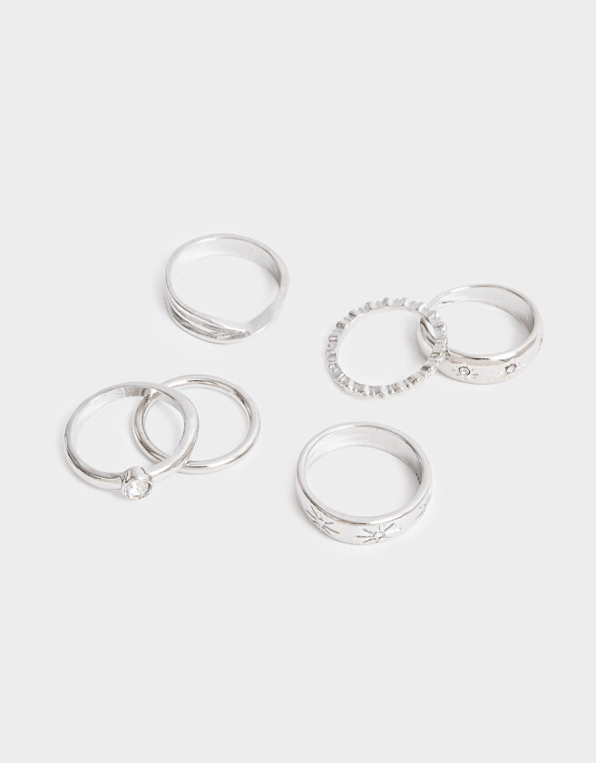 Sets Anillos Metal diferenciado Anillos Sets De Metal - Plateado