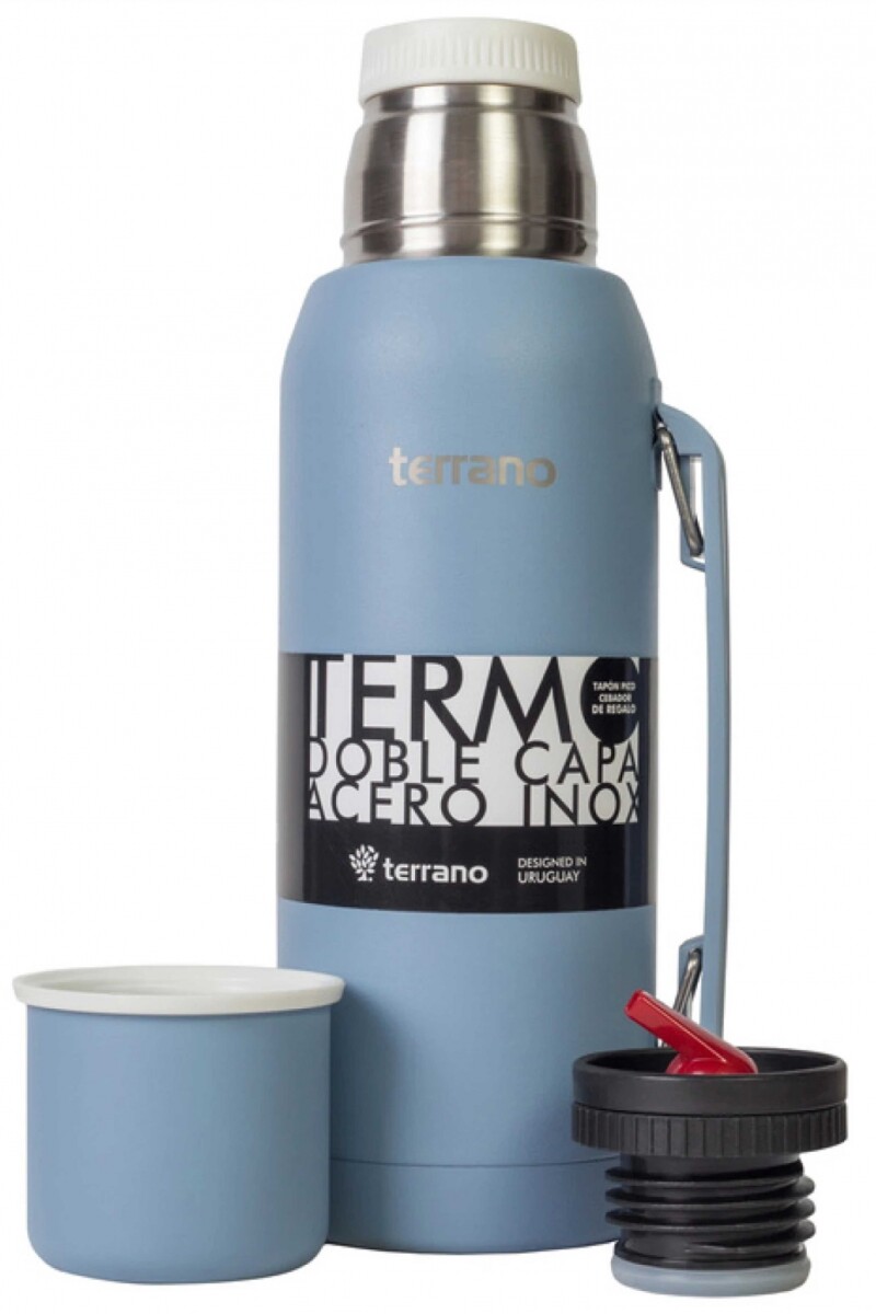 TERMO PREMIUM DE 1LT TERRANO CON MANIJA CELESTE