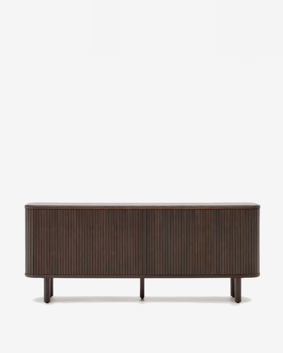 Aparador Mailen 2 puertas en chapa de fresno con acabado oscuro 180 x 75 cm