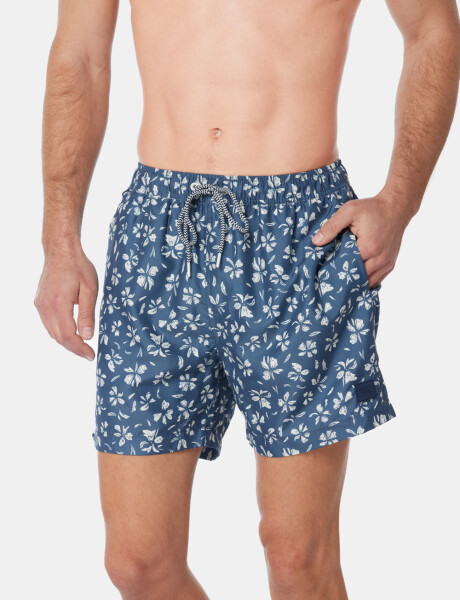 SHORT DE BAÑO ESTAMPADO Azul