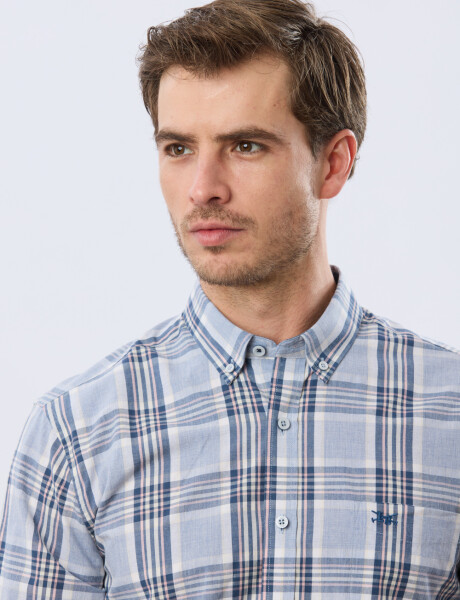 CAMISA CUADROS Celeste