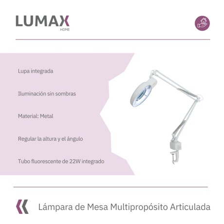 Lámpara de Mesa Multipropósito Articulada con Luz y Lupa Lámpara de Mesa Multipropósito Articulada con Luz y Lupa