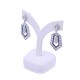 Caravanas oro 18 k blanco zafiros sintéticos y brillantes. Caravanas oro 18 k blanco zafiros sintéticos y brillantes.