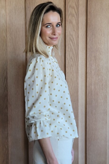 Blusa Copenhague Polka Dot Mostaza