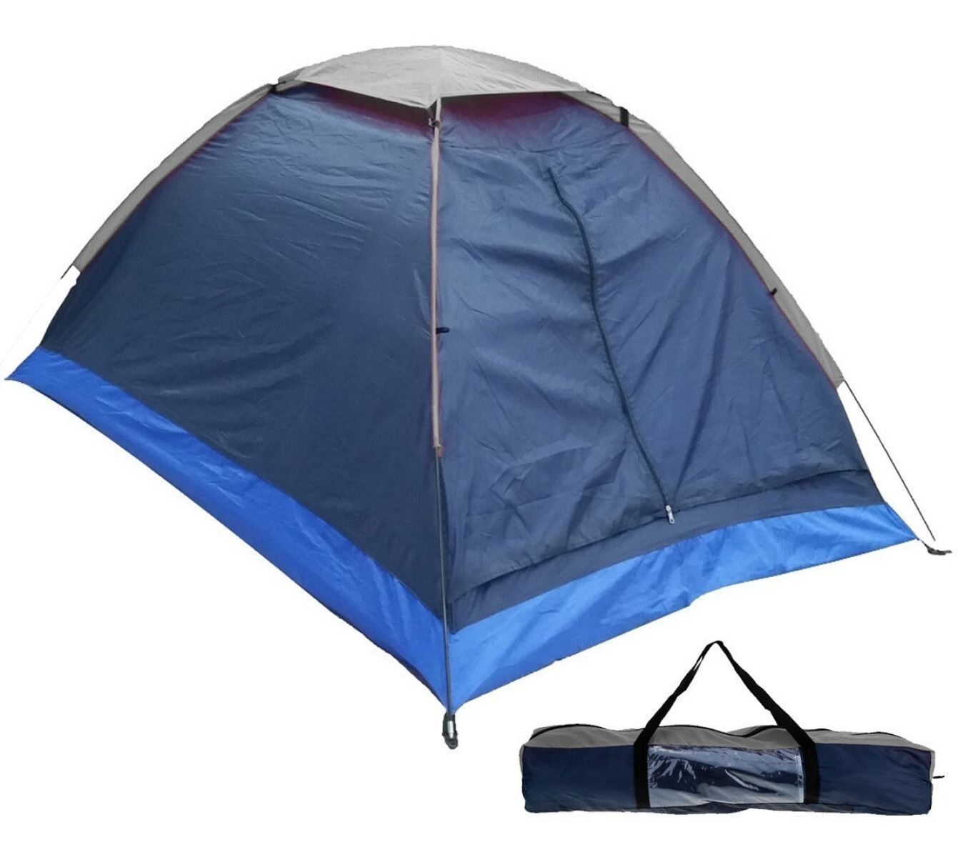 Carpa Iglú 2 Personas P/ Camping 2.00x1.45m + Bolso - Azul 