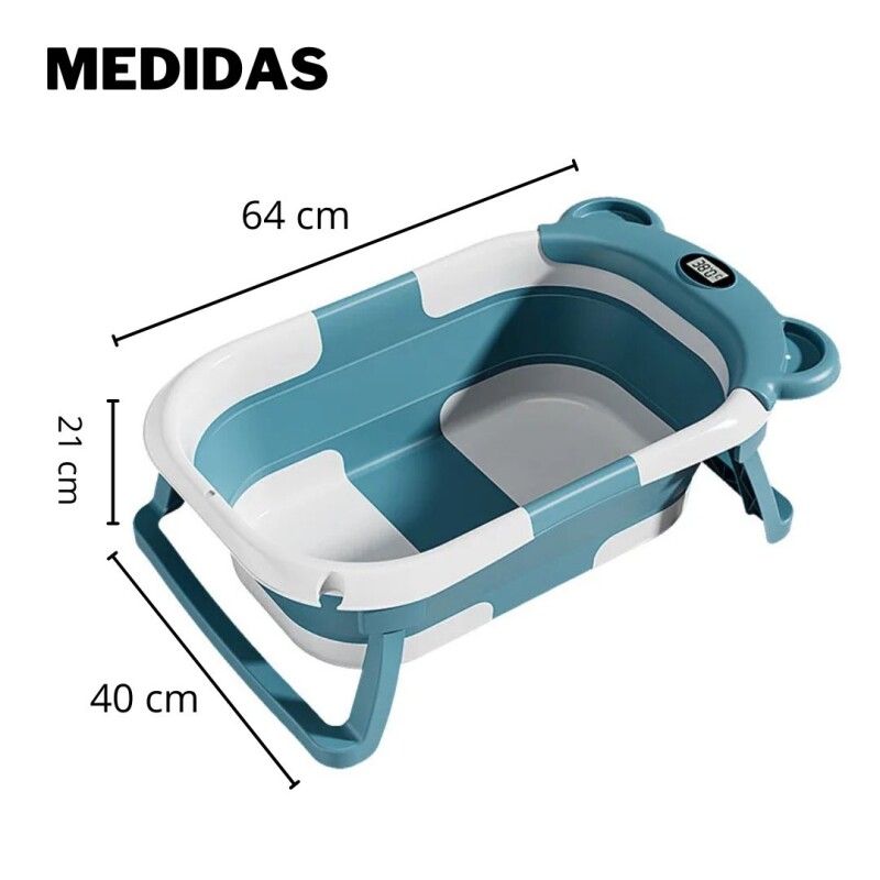 Bañera Bañito Bebe Plegable Almohada Termómetro Verde Bañera Bañito Bebe Plegable Almohada Termómetro Verde