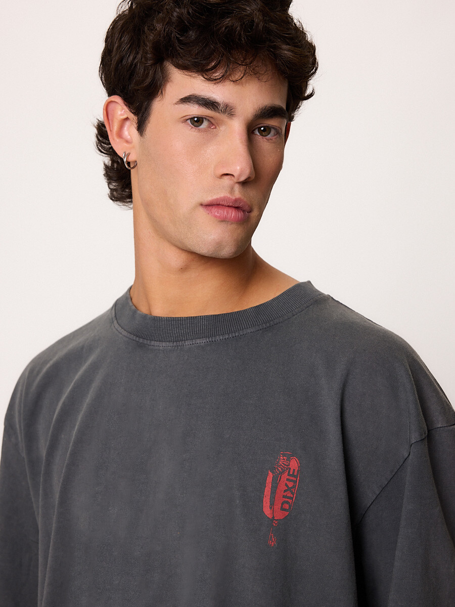 T-SHIRT M/C PALITO DIXIE Gris Oscuro
