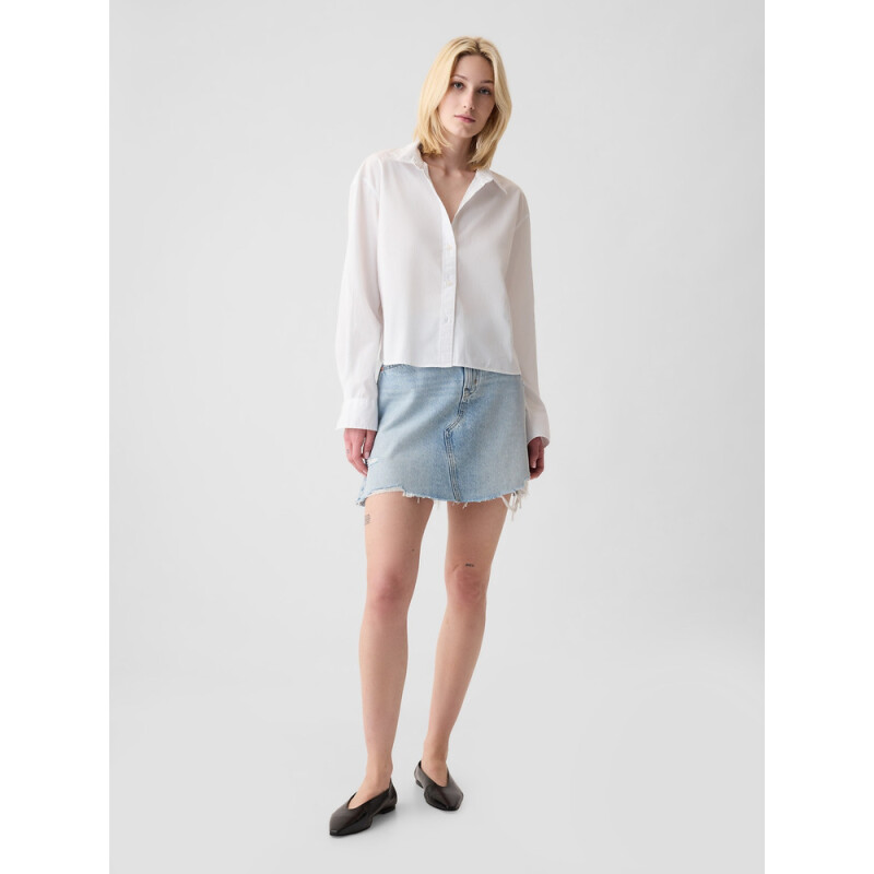 LS CROPPED SHIRT OPTIC WHITE