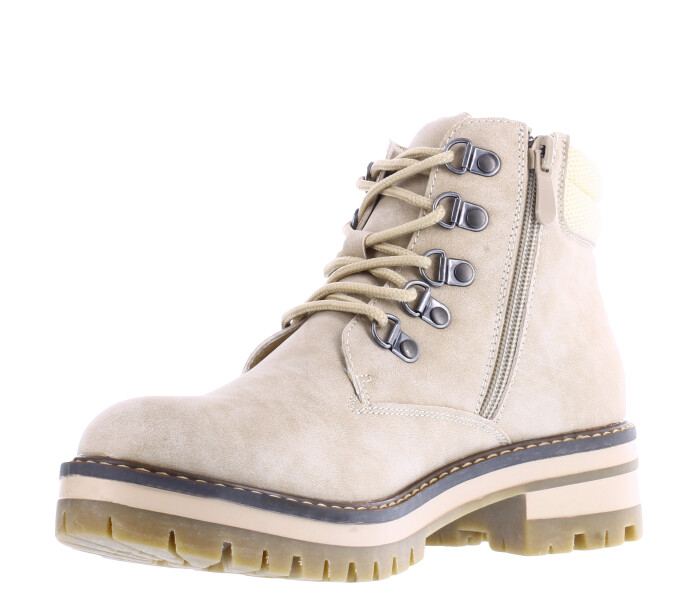 Bota borcego SHULY acordonada Beige