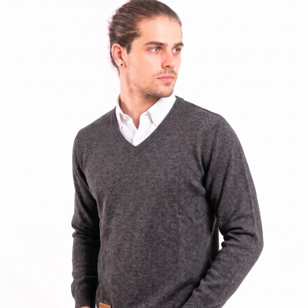 Sweater Algodon Escote V Grey