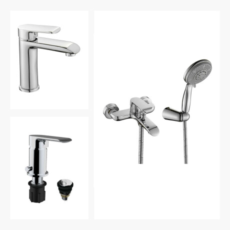 JUEGO DE GRIFERIA LAVATORIO BAJO DUCHA EXTERIOR Y GRIFERIA DE BIDET 000