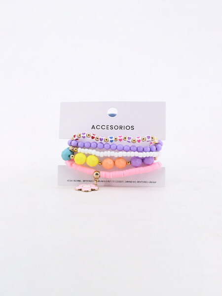 PULSERAS SET X 5 MULTICOLOR