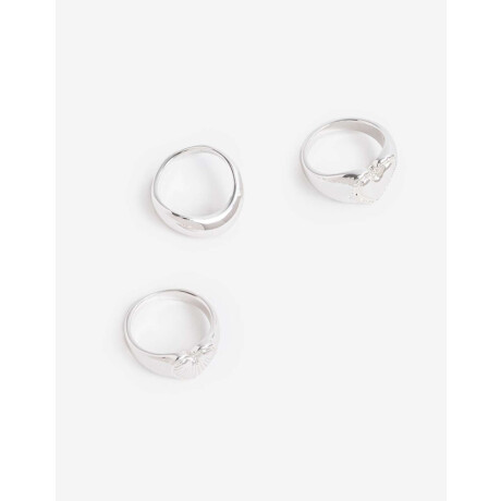 Sets Anillos Metal Plateado