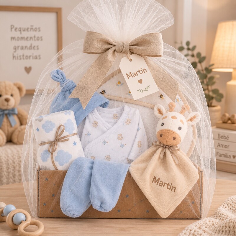 Ajuar Primera Muda Personalizado – Celeste Ajuar Primera Muda Personalizado – Celeste