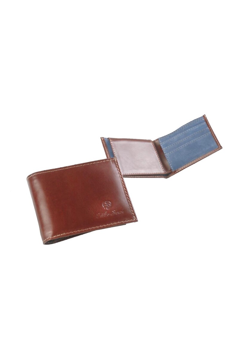 Billetera de cuero con visor Marrón