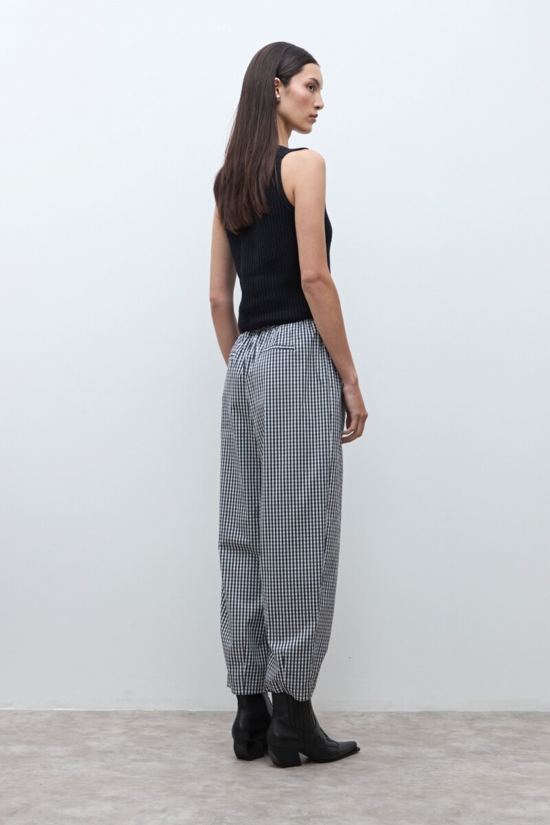 Pantalón Vichy negro