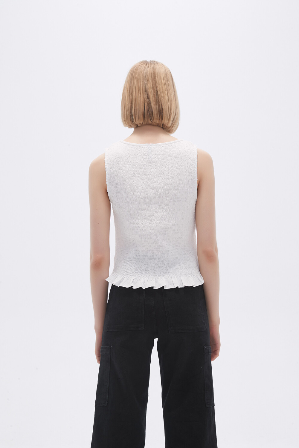 Musculosa Fruncin Marfil / Off White