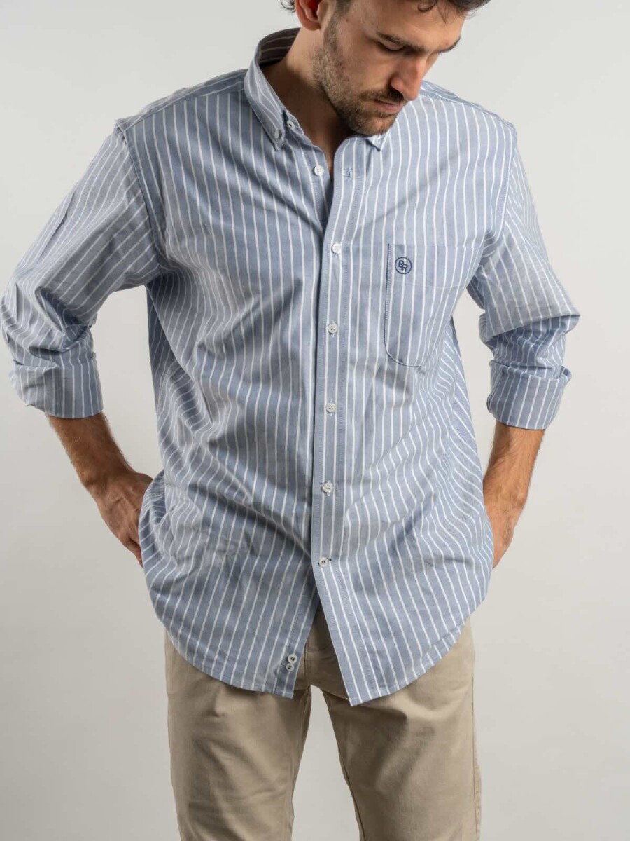 Camisa Oxford Rayada Brixton - Butcher Azul 