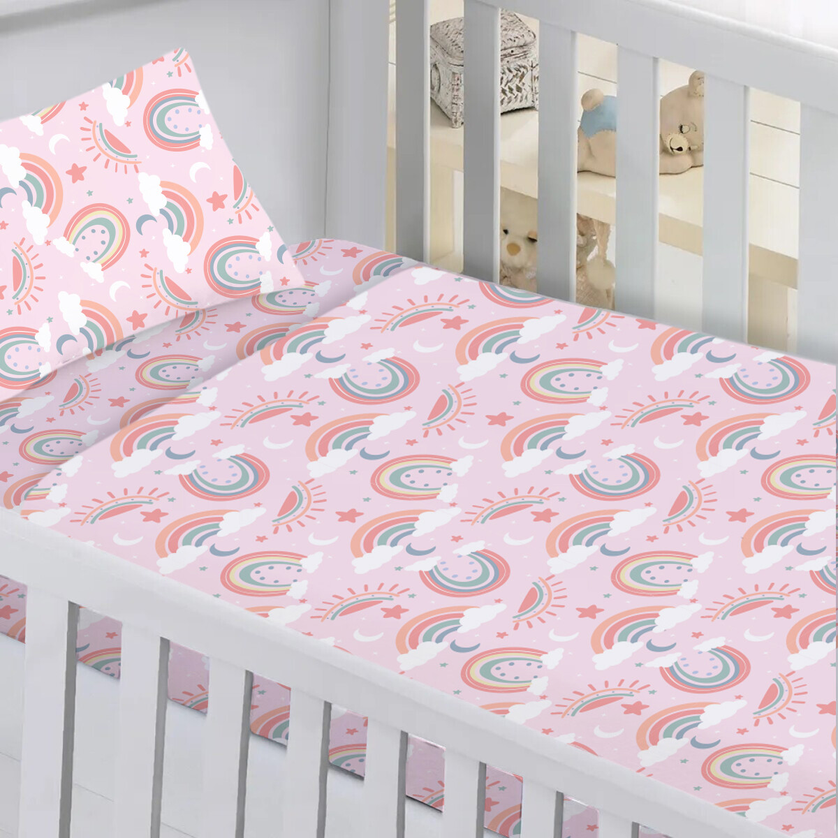 Juego De Sábanas Para Cuna Bebé Estampado Home Class - ARCOIRIS 1 