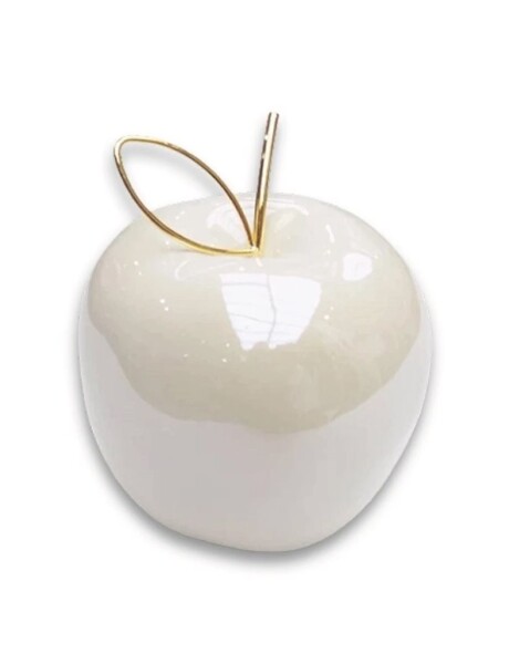 MANZANA DECORATIVA 8.5CM BLANCO/DORADO MANZANA DECORATIVA 8.5CM BLANCO/DORADO