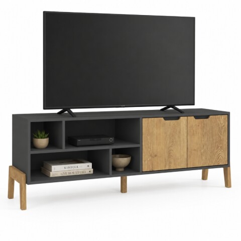 Rack para TV Combinada con Patas en Madera - MDP - Linea Melilla Rack para TV Combinada con Patas en Madera - MDP - Linea Melilla