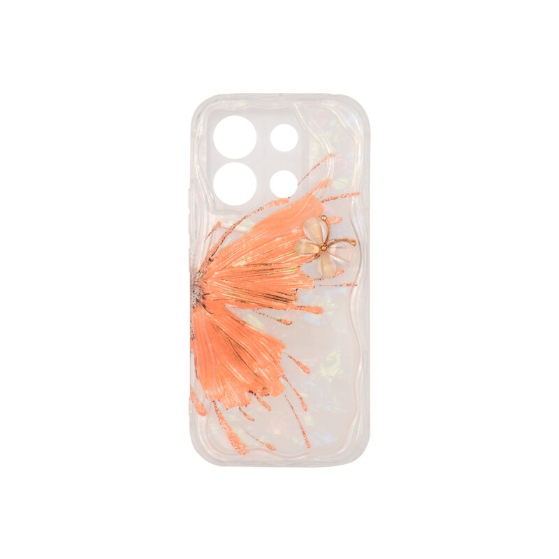 Protector para Xiaomi Redmi Note 13Pro 5G mariposa salmón Protector Para Xiaomi Redmi Note 13pro 5g Mariposa Salmón