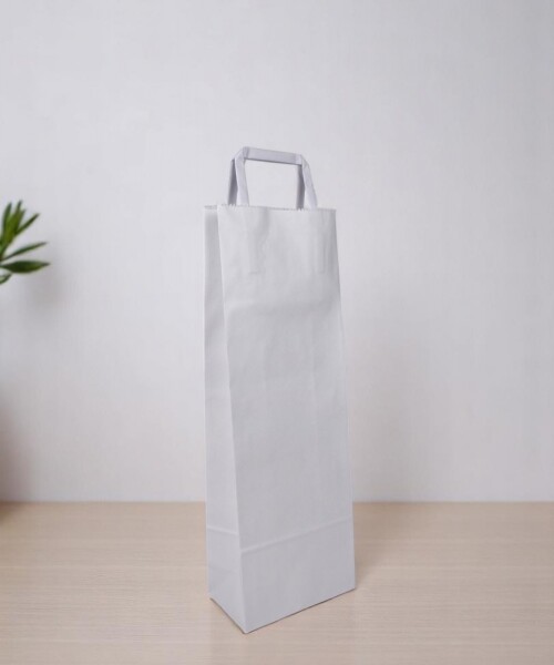 Bolsa lisa acuario 14x08x40 cm, para botella BLANCO