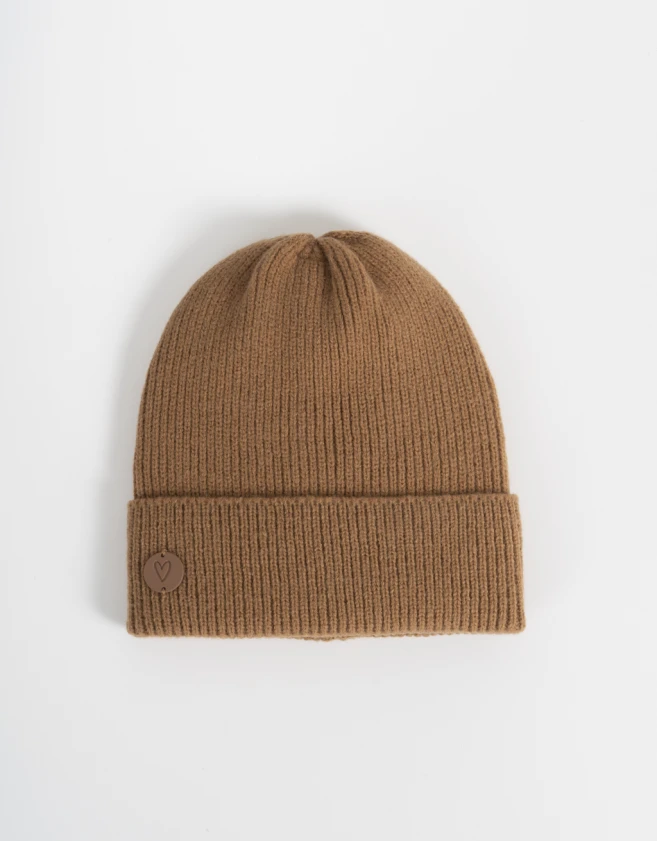 Gorro Romántico Gorro Tejido Con Tag - Marron Beige