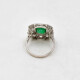Anillo Platino con brillantes tallado antiguo y esmeralda Anillo Platino con brillantes tallado antiguo y esmeralda