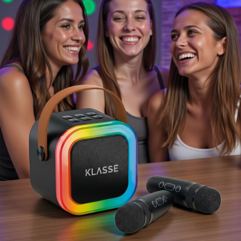 Parlante Bluetooth Klasse Karaoke | 2 micrófonos inalámbricos Parlante Bluetooth Klasse Karaoke | 2 micrófonos inalámbricos