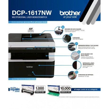Impresora Brother Multifuncion Laser Dcp-1617nw Impresora Brother Multifuncion Laser Dcp-1617nw