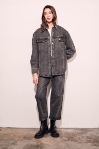 Jean Recto Apliques Negro