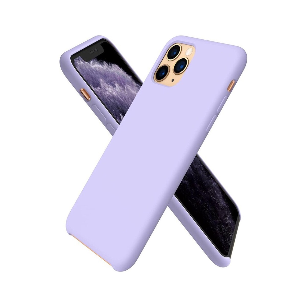 Protector case de silicona para iphone 11 pro max Lila pastel