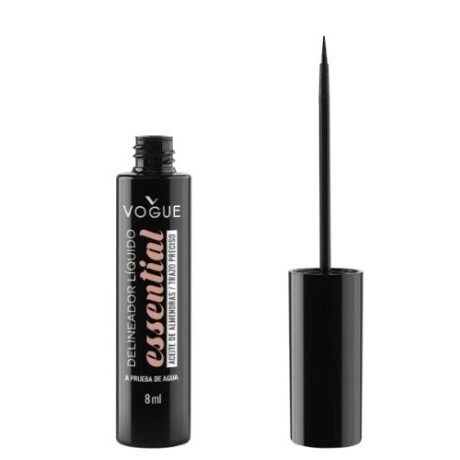 Vogue Delineador de Ojos Essential Líquido Color Negro 8ml – Trazo Intenso y Definido Vogue Delineador de Ojos Essential Líquido Color Negro 8ml – Trazo Intenso y Definido