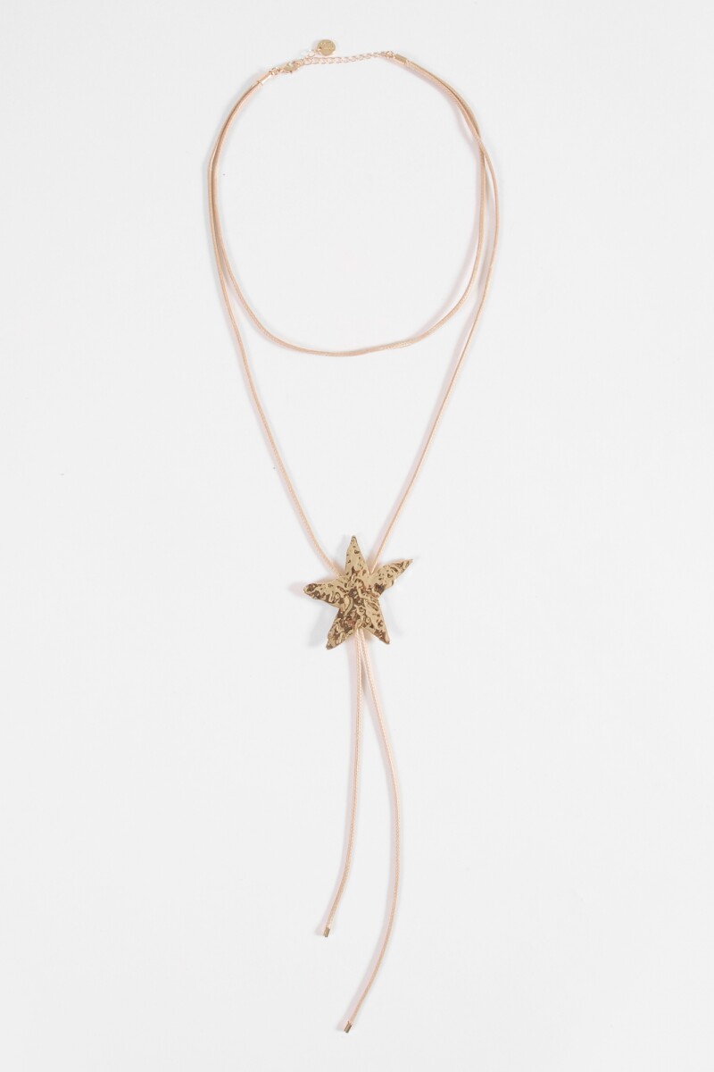 Collar cordón estrella metálica dorado