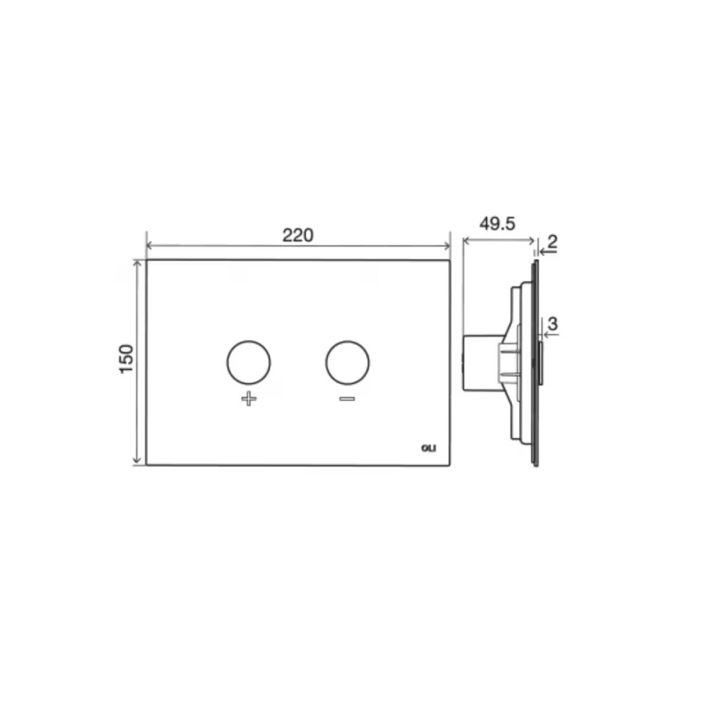 Placa pulsador Blink Inox gun metal OLI Placa Pulsador Blink Inox Gun Metal Oli