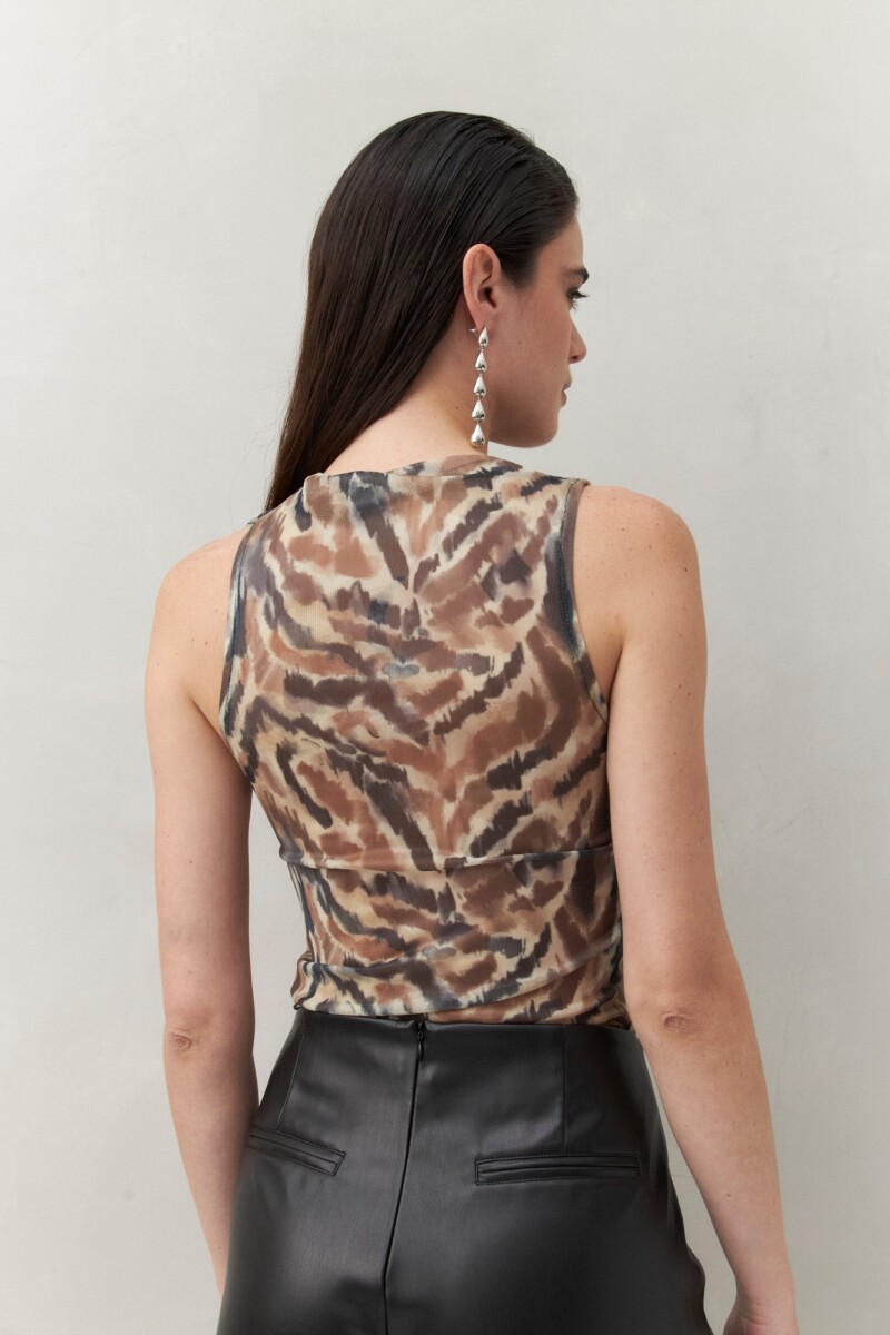 TOP SKINA Animal Print