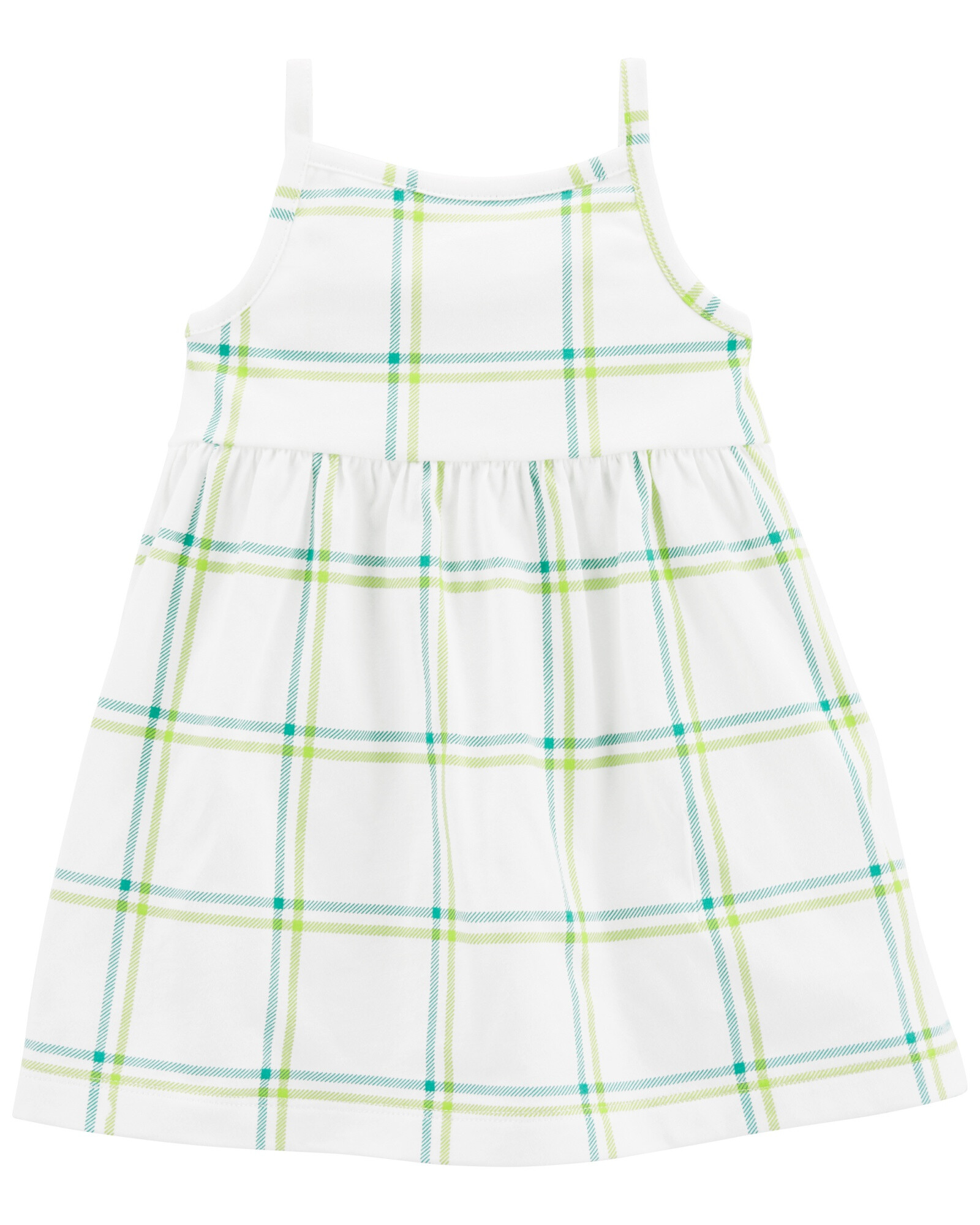 Vestido solera de algodón diseño a cuadros Sin color