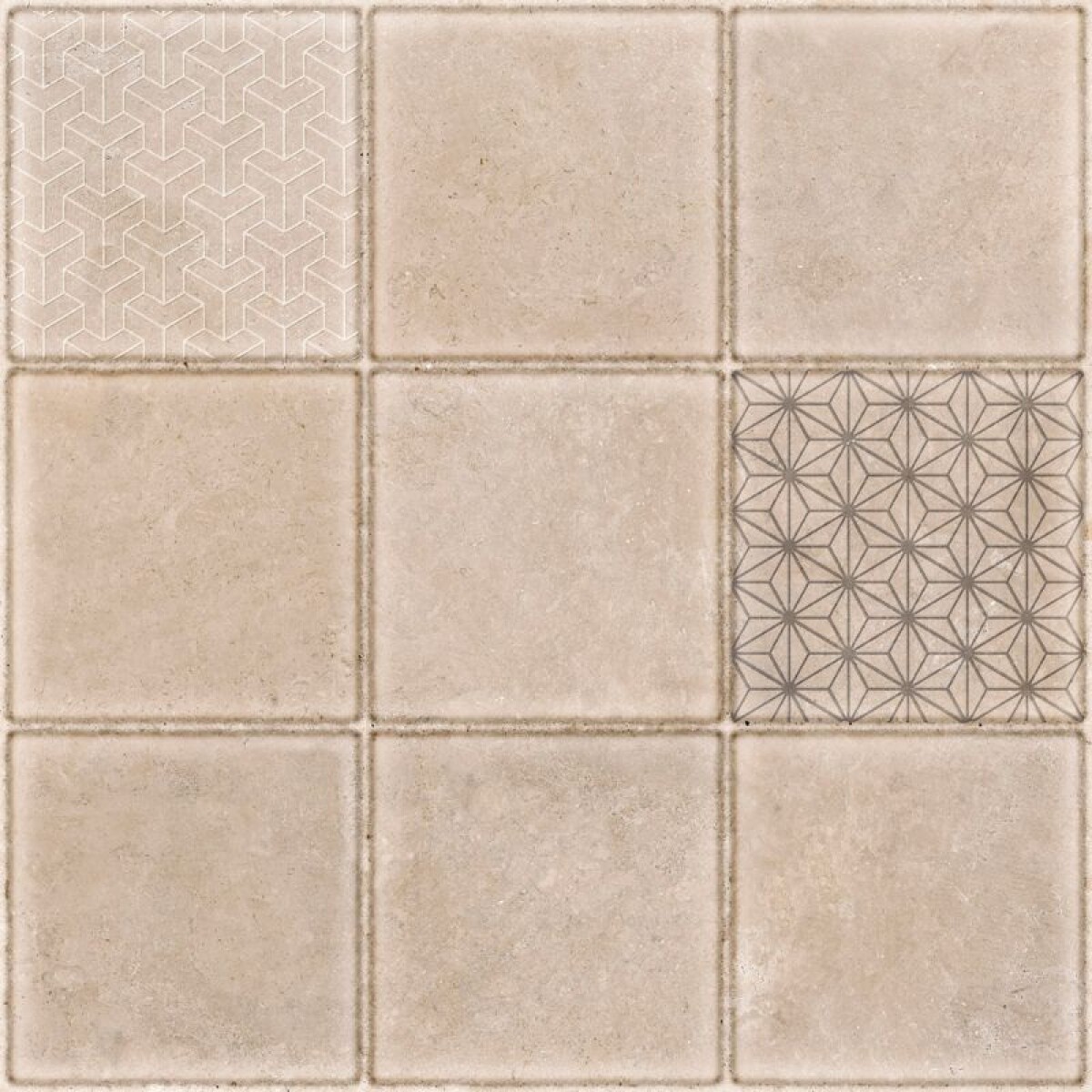 CERAMICA 58 X 58 HD CUADROS BEIGE 