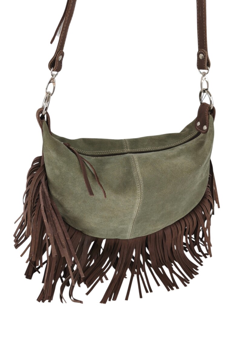 Morral con flecos verde