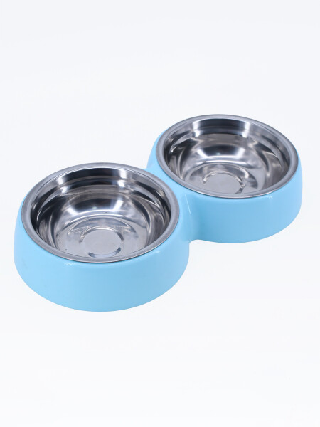 PLATO DOBLE ACERO AZUL