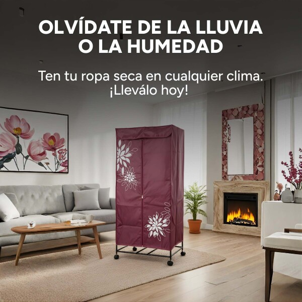 Seca Ropas De Bolsa Secador Colgar Ropa Secarropa 15kg Variante Color Bordo con Ruedas