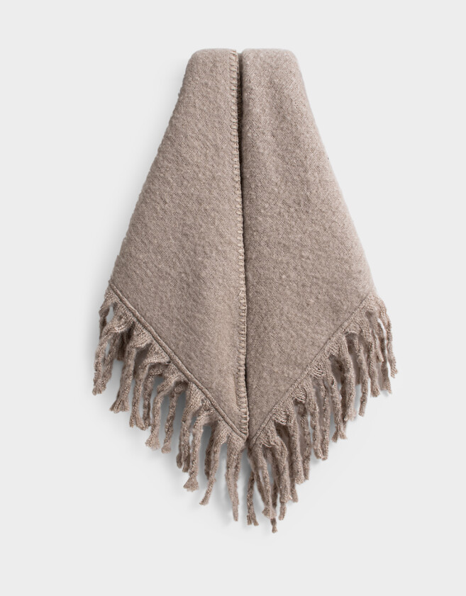 Bufandas Boho Bufanda Jacquard Con Flecos - Blanco Crudo
