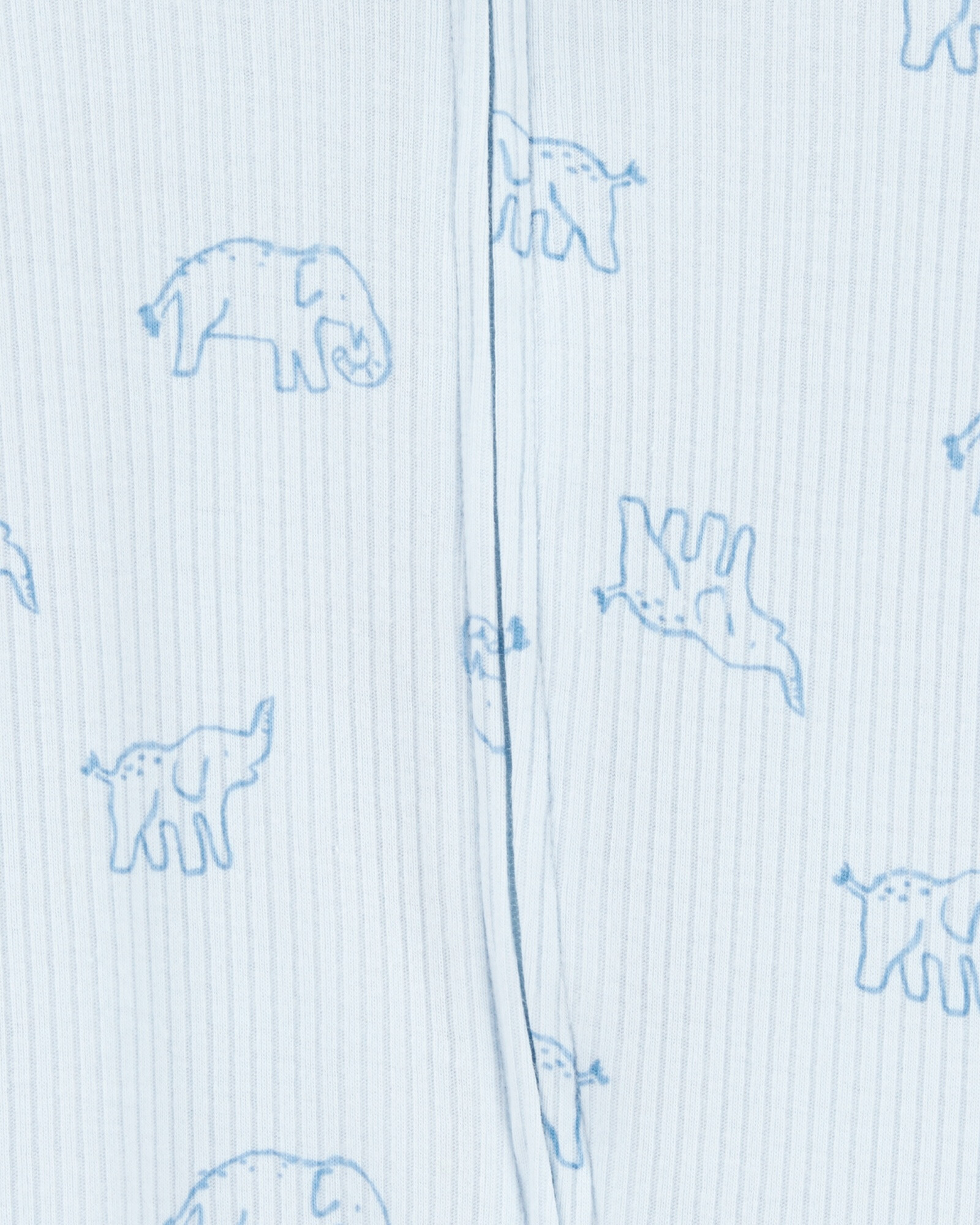 Pijama una pieza de algodón acanalado, con pie, diseño elefantes Pijama una pieza de algodón acanalado, con pie, diseño elefantes