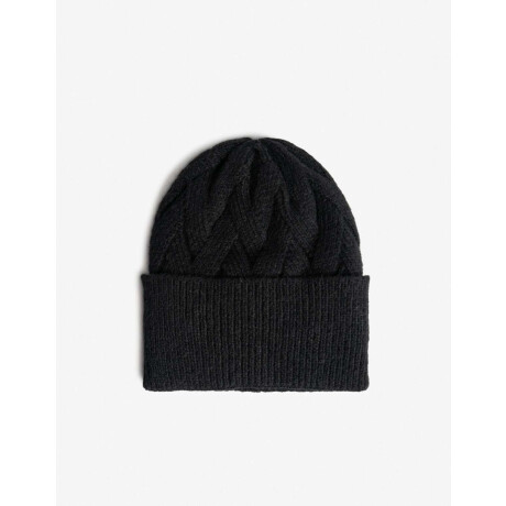 Gorro Tejido Con Punto Tejido Tipo Espigado Negro