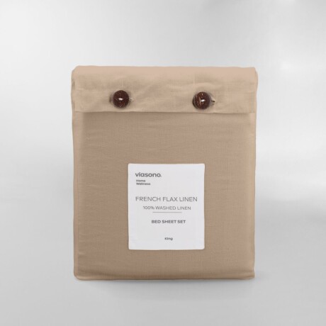 SÁBANA FRENCH FLAX LINEN MARRON - SUPER KING